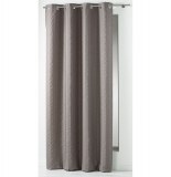 Rideau à oeillets - 140 x 260 cm - jacquard crash lineo - taupe