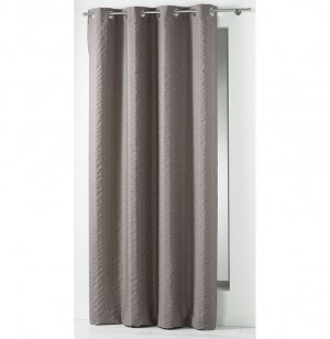 Rideau à oeillets - 140 x 260 cm - jacquard crash lineo - taupe