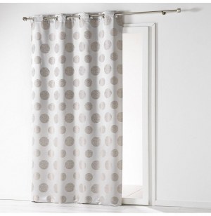 Rideau à oeillets - 140 x 260 cm - jacquard satellis - gris