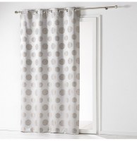 Rideau à oeillets - 140 x 260 cm - jacquard satellis - gris