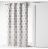 Rideau à oeillets - 140 x 260 cm - jacquard satellis - gris