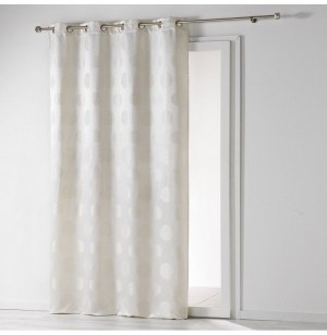 Rideau à oeillets - 140 x 260 cm - jacquard satellis - naturel