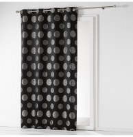 Rideau à oeillets - 140 x 260 cm - jacquard satellis - noir