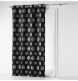 Rideau à oeillets - 140 x 260 cm - jacquard satellis - noir