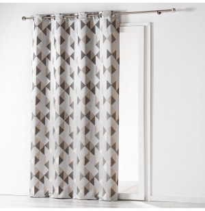 Rideau à oeillets - 140 x 260 cm - jacquard trilogy - gris