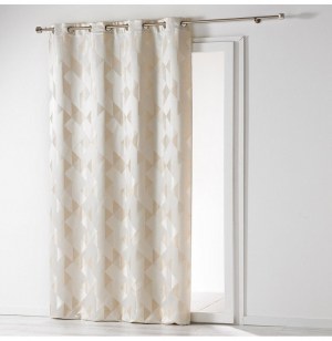 Rideau à oeillets - 140 x 260 cm - jacquard trilogy - naturel
