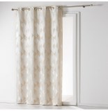 Rideau à oeillets - 140 x 260 cm - jacquard trilogy - naturel
