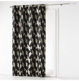 Rideau à oeillets - 140 x 260 cm - jacquard trilogy - noir