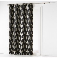 Rideau à oeillets - 140 x 260 cm - jacquard trilogy - noir