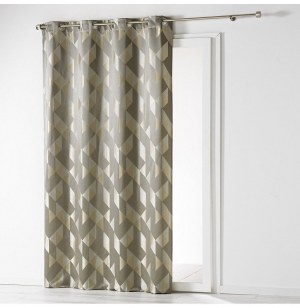 Rideau à oeillets - 140 x 260 cm - jacquard trilogy - taupe