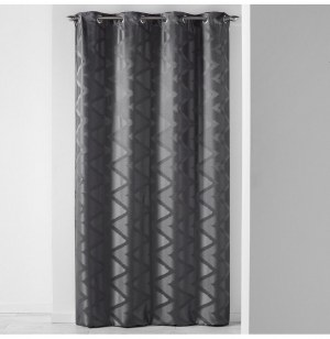 Rideau à oeillets - 140 x 260 cm - jacquard vogue - anthracite