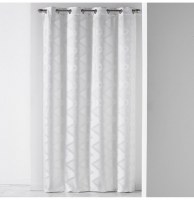 Rideau à oeillets - 140 x 260 cm - jacquard vogue - blanc
