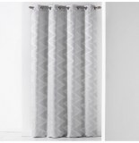 Rideau à oeillets - 140 x 260 cm - jacquard vogue - gris