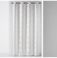 Rideau à oeillets - 140 x 260 cm - jacquard vogue - naturel