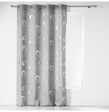 Rideau à oeillets microfibre - 140 x 260 cm - imprimé infinity - gri