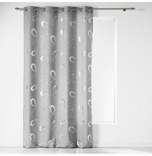 Rideau à oeillets microfibre - 140 x 260 cm - imprimé infinity - gri