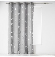 Rideau à oeillets microfibre - 140 x 260 cm - imprimé infinity - gri