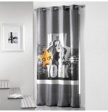 Rideau à oeillets microfibre - 140 x 260 cm - imprimé diva - anthrac