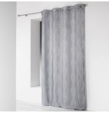 Rideau à oeillets microfibre - 140 x 260 cm - imprimé lierra - gris