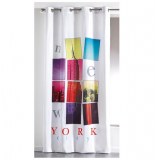 Rideau à oeillets microfibre - 140 x 260 cm - imprimé new city - bla