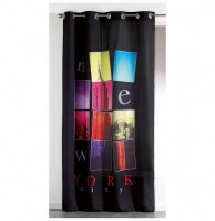 Rideau à oeillets microfibre - 140 x 260 cm - imprimé new city - noi