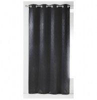 Rideau à oeillets occultant - 140 x 260 cm - frappé hypnose - noir