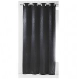 Rideau à oeillets occultant - 140 x 260 cm - frappé hypnose - noir