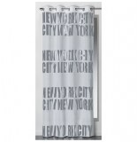 Rideau à oeillets occultant - 140 x 260 cm - new york argent - blanc