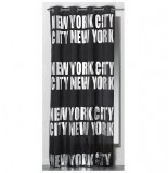 Rideau à oeillets occultant - 140 x 260 cm - new york argent - noir