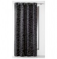 Rideau à oeillets occultant - 140 x 260 cm - sahel argent - noir
