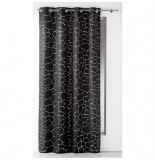 Rideau à oeillets occultant - 140 x 260 cm - sahel argent - noir