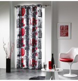 Rideau à oeillets occultant - 140 x 260 cm - londres rouge