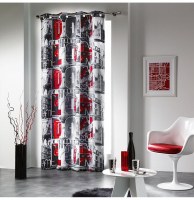 Rideau à oeillets occultant - 140 x 260 cm - londres rouge