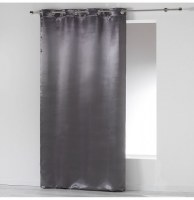 Rideau à oeillets occultant - 140 x 260 cm - satin - anthracite