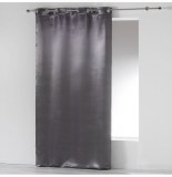 Rideau à oeillets occultant - 140 x 260 cm - satin - anthracite