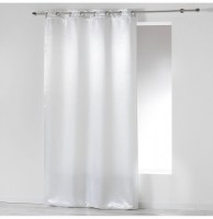 Rideau à oeillets occultant - 140 x 260 cm - satin - blanc