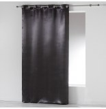 Rideau à oeillets occultant - 140 x 260 cm - satin - noir