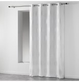 Rideau à oeillets - 140 x 260 cm - polyester - atome - blanc