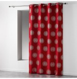 Rideau à oeillets - 140 x 260 cm - polyester - atome - rouge
