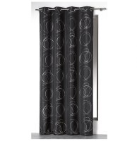 Rideau à oeillets - 140 x 260 cm - polyester - bully - anthracite