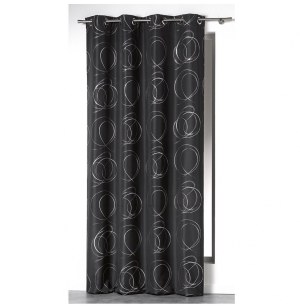 Rideau à oeillets - 140 x 260 cm - polyester - bully - anthracite
