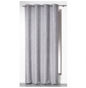 Rideau à oeillets - 140 x 260 cm - polyester - bully - perle