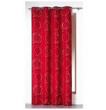 Rideau à oeillets - 140 x 260 cm - polyester - bully - rouge