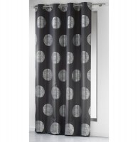 Rideau à oeillets - 140 x 260 cm - polyester - platine - anthracite