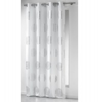 Rideau à oeillets - 140 x 260 cm - polyester - platine - blanc