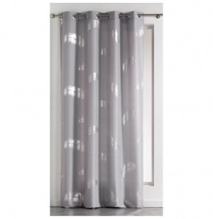 Rideau à oeillets - 140 x 260 cm - polyester - plumette - perle