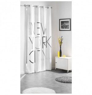 Rideau à oeillets - 140 x 260 cm - polyester - imprimé city graphik