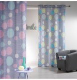 Rideau à oeillets - 140 x 260 cm - polyester - imprimé atolls - vert