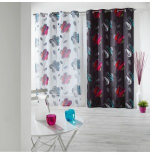 Rideau à oeillets - 140 x 260 cm - polyester - floria