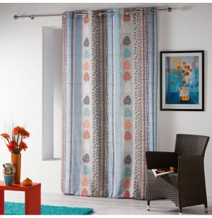 Rideau à oeillets - 140 x 260 cm - polyester - fossile